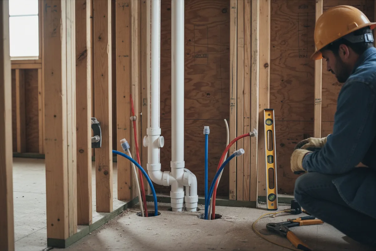 Drain and supply rough-in during Garbage Disposal Repair in Morral